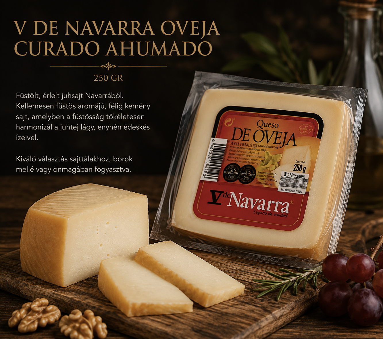 V de Navarra füstölt, érlelt juhsajt – 250 g