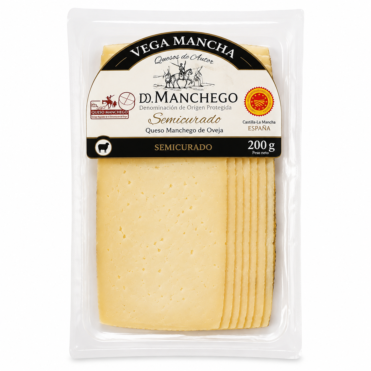 Vega Mancha D.O.P. Manchego Semicurado – szeletelve, 200 g